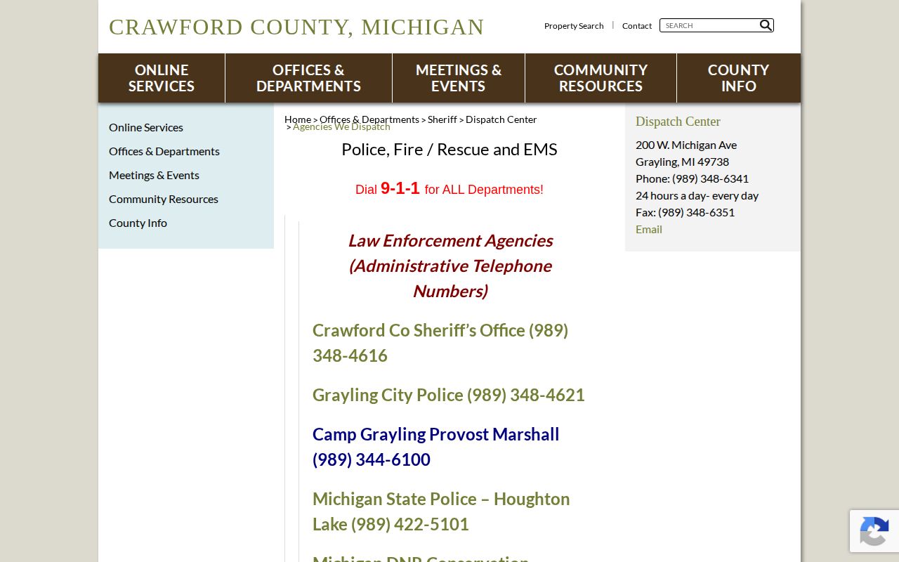Crawford County dispatch agencies connected with Grayling arrests